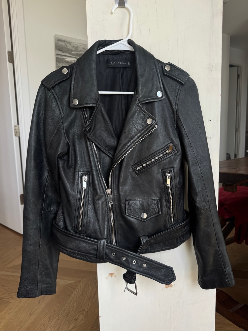 Zara 100% Lambskin Biker Jacket
